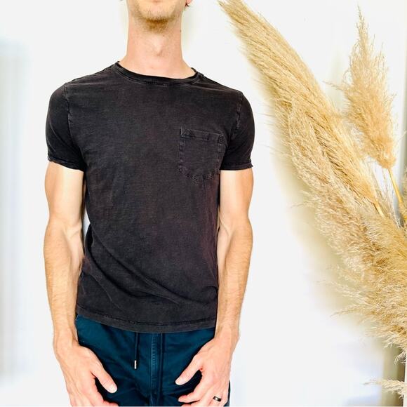 S/2 MENS GOODFELLOW & CO Black Blue Pocket Cotton Short Sleeve Tee Shirt Top M - Picture 2 of 16